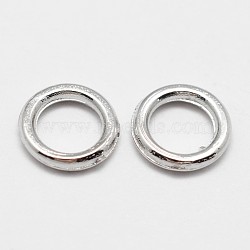 Alloy Round Rings, Soldered Jump Rings, Closed Jump Rings, Platinum, 18 Gauge, 7x1mm, Hole: 4.5mm, Inner Diameter: 4mm(X-PALLOY-P119-04P)