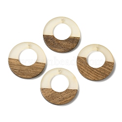 Luminous Glow in the Dark Wood & Resin Pendant, Donut Charms, Camel, 28x3mm, Hole: 2mm(WOOD-H104-16)