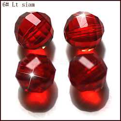Imitation Austrian Crystal Beads, Grade AAA, Faceted, Round, Red, 10mm, Hole: 0.9~1mm(SWAR-F079-10mm-06)