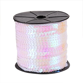White With AB Color Paillette/Sequins Roll, 6mm in diameter, 100 yards/roll