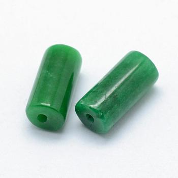 Natural Myanmar Jade/Burmese Jade Beads, Dyed, Column, 11~12x6mm, Hole: 1mm