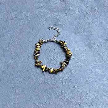 Natural Tiger Eye Chip Beaded Bracelets for Women