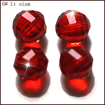Imitation Austrian Crystal Beads, Grade AAA, Faceted, Round, Red, 10mm, Hole: 0.9~1mm