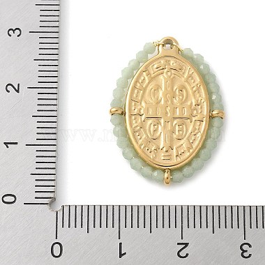 304 Stainless Steel Oval Embossed Jesus Pendants(STAS-L022-490G-02)-3