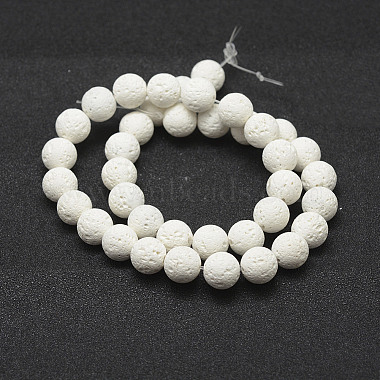 Unwaxed Natural Lava Rock Beads Strands(G-J367-01-5mm)-2