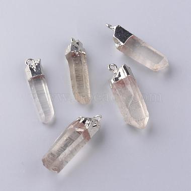 Plated Natural Quartz Crystal Pendants(G-S240-17)-2