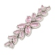 Messing Pavé rosa Zirkonia Blume mit Blatt Links Verbinder Charms(KK-P277-52P-02)-2