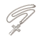304 Stainless Steel Cross with Tree of Life Pendant Necklaces(NJEW-M197-02P)-1