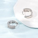 Brass Micro Pave Cubic Zirconia Hoop Earrings(KK-CBA90BB-07P)-3