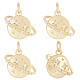 Brass Micro Pave Clear Cubic Zirconia Universe Space Charms(ZIRC-BBC0001-77)-1