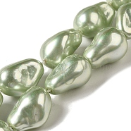 Electroplated Shell Pearl Beads Strands, Nuggets, Dark Sea Green, 22.5x15.5x15mm, Hole: 0.8mm, about 19pcs/strand, 15.87''(40.3cm)(BSHE-M035-01A-01)