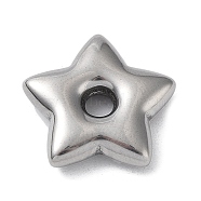 304 Stainless Steel Spacer Beads, Star, Stainless Steel Color, 18.5x19.5x4.5mm, Hole: 3.5mm(STAS-A088-03P)
