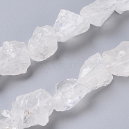 Natural Quartz Crystal Beads Strands, Rock Crystal, Rough Raw Stone, Nuggets, 11~25x11~20mm, Hole: 1.2mm, about 12~15pcs/strand, 7.48 inch~7.87 inch(19~20cm)(G-I283-E06)