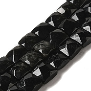 Natural Obsidian Beads Strands, Faceted, Square, 9~10.5x10~10.5x6mm, Hole: 1mm, about 18~20pcs/strand, 7.09~7.68 inch (18~19.5cm)(G-C109-A02-01)