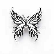 Butterfly Brooch, 201 Stainless Steel Insect Lapel Pin for Backpack Clothes, Nickel Free & Lead Free, Stainless Steel Color, 44x39x7mm, Pin: 0.7mm(JEWB-N007-013P-FF)