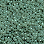 Czech Glass Beads, Round, Medium Aquamarine, 2x2mm, Hole: 0.7mm, about 7800pcs/bag(GLAA-F101-A08)