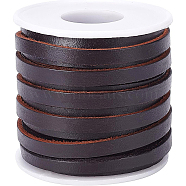 1 Roll Cowhide Cords, with 1Pc Plastic Empty Spools, Coconut Brown, 6x2mm, about 10.94 Yards(10m)/Roll(WL-BC0001-02)