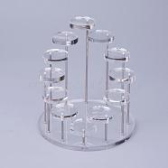 Acrylic Organic Glass Ring Displays, Flat Round, Clear, 14.4x15.3cm(RDIS-F001-01B)