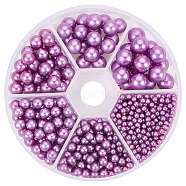Imitation Pearl Acrylic Beads, No Hole/Undrilled, Round, Purple, 8x2cm(OACR-PH0001-05E)