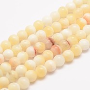 Natural Honey Jade Bead Strands, Round, 6mm, Hole: 1mm, about 63pcs/strand, 15.5 inch(G-K153-B26-6mm)