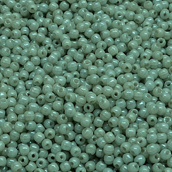 Czech Glass Beads, Round, Medium Aquamarine, 2x2mm, Hole: 0.7mm; about 7800pcs/bag(GLAA-F101-A08)
