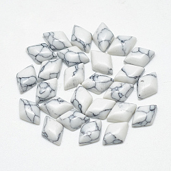 Synthetic Turquoise Cabochons, Rhombus, White, 7x5x2.5mm(X-TURQ-S290-32A-01)