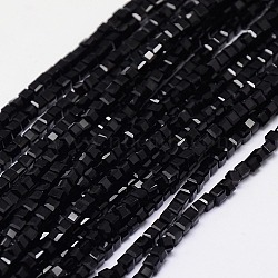 Glass Beads Strands, Faceted, Cube, Black, 3x3x3mm, Hole: 1mm, about 98~100pcs/strand, 13.8 inch(EGLA-J028-3x3mm-02)