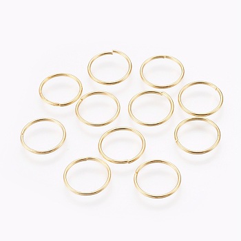 Iron Jump Rings, Open Jump Rings, Golden, 16x1.2mm, Inner Diameter: 13.5mm