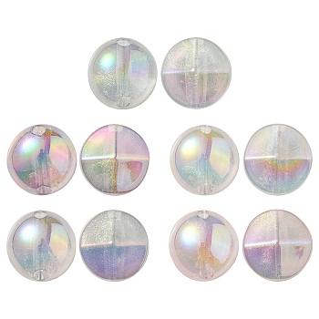 UV Plating Luminous Transparent Acrylic Beads, Glow in The Dark, Round, Mixed Color, 21x21.5x15mm, Hole: 4mm