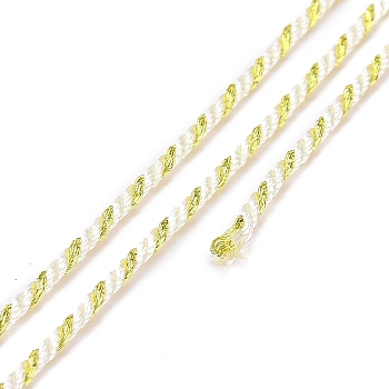 Polycotton Filigree Cord, Braided Rope, with Plastic Reel, for Wall Hanging, Crafts, Gift Wrapping, White, 1.2mm, about 27.34 Yards(25m)/Roll