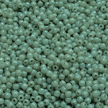 Czech Glass Beads, Round, Medium Aquamarine, 2x2mm, Hole: 0.7mm, about 7800pcs/bag