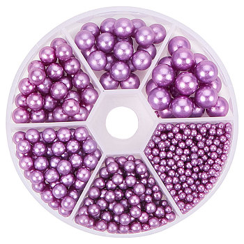 Imitation Pearl Acrylic Beads, No Hole/Undrilled, Round, Purple, 8x2cm