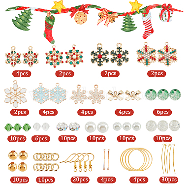 サニークルー DIY クリスマススノーフレークイヤリング作成キット(DIY-SC0022-84)-2