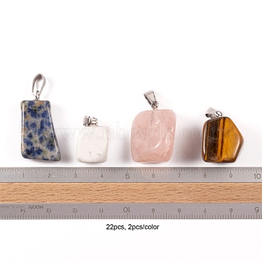 22pcs 11 styles pendentifs en pierres précieuses naturelles(X1-G-LS0002-12)-3