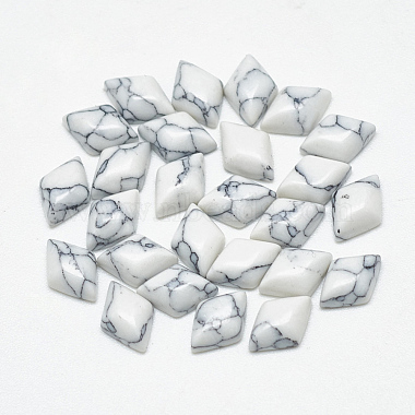 7mm White Rhombus Synthetic Turquoise Cabochons