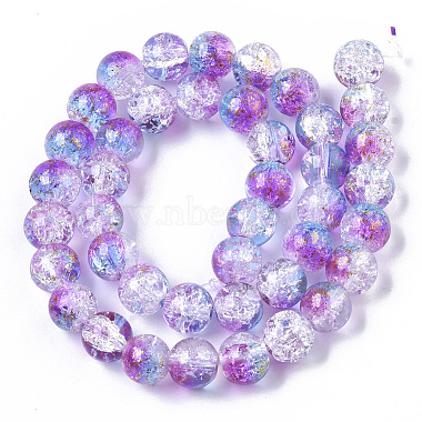 Transparent Spray Painted Crackle Glass Bead Strands(GLAA-N035-03D-A03)-2