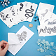 20 Sheets 20 Style Cool Body Art Removable Snake Temporary Tattoos Stickers(STIC-CP0001-02)-3