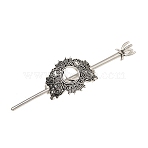 Alloy Hair Sticks, Cloud with Moon, Hair Accessories for Women, Antique Silver, 129x36x50mm(PW-WG5159A-02)