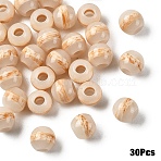 30Pcs Resin European Beads, Large Hole Beads, Round, Light Goldenrod Yellow, 12x11mm, Hole: 4mm(RESI-YW0006-36B)