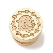 Golden Plated Round Shaped Wax Seal Brass Stamp Head, for Wax Seal Stamp, Constellation, Virgo, 15x14mm, Hole: 7mm(STAM-K002-01G-08)