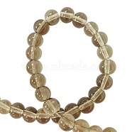 6mm Round Glass Spacer Beads Strands, Dark Khaki, 6mm, Hole: 1mm, about 50pcs/strand, 13 inch(X-GR6mm38Y)