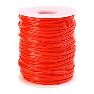 Flat PVC Cords, for Jewelry Making, Red, 2.3mm, , about 50 yards/roll(OCOR-R079-01D)