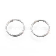 304 Stainless Steel Split Rings, Double Loops Jump Rings, Stainless Steel Color, 8x1.5mm, Inner Diameter: 6.5mm, Single Wire: 0.7mm(STAS-N092-171B-01P)