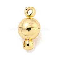 Brass Magnetic Clasps, Weak Magnetic, Round, Golden, 12mm, Hole: 1.6mm(KK-Z044-10G)