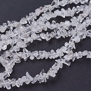 Quartz Crystal Chips Beads Strands, Rock Crystal Beads, Clear, 3~5x3~5mm, Hole: 1mm, 31~32 inch(G-D283-3x5-2)