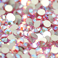 Glass Flat Back Rhinestone, Grade A, Back Plated, Faceted, AB Color, Half Round, Light Rose, 4.6~4.8mm(RGLA-C002-SS20-223AB)