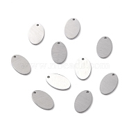 304 Stainless Steel Pendants, Double Side Drawbench, Stamping Blank Tag, Oval, Stainless Steel Color, 12x7.5x1mm, Hole: 1mm(STAS-F271-07A-P)