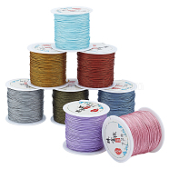 Elite 8 Roll 8 Colors Nylon Chinese Knotting Cord, for Woven Bracelet Necklace Making, Mixed Color, 0.8mm, about 49.21 Yards(45m)/Bag(OCOR-PH0001-95)