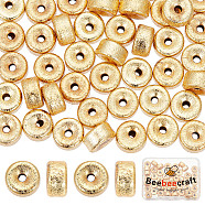 50Pcs Brass Beads, Long-Lasting Plated, Flat Round, Real 18K Gold Plated, 8x4.5mm, Hole: 1.6mm(KK-BBC0012-09B)