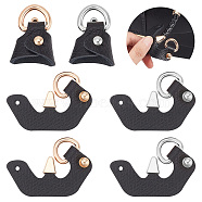 WADORN 2 Pairs 2 Colors Leather Undamaged Bag Triangle Buckle Connector, No Punch Detachable Bag Handle Cover for Adding Handbag Crossbody Shoulder Strap, Black, 6.2x4.1x1.2cm, Hole: 7.5x14mm, 1 pair/color(FIND-WR0010-77A)
